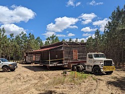 Aligning home over new foundation