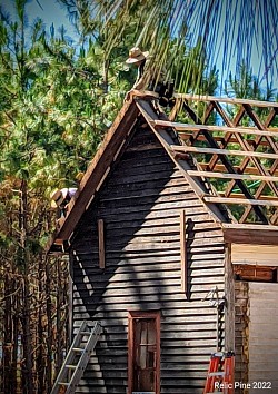 Trusses and gables raised