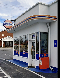 Rehabilitated 1950s Gulf Station in Dawsonville, Georgia