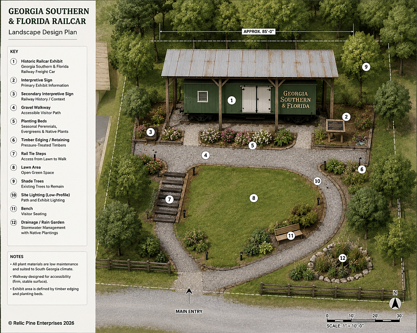 Design and interpretation makes Relic Pine’s Origin Approach stand out at the Georgia Museum of Agriculture.